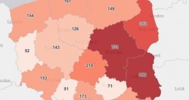 Trzy województwa generują ponad połowę zakażeń dla całej Polski