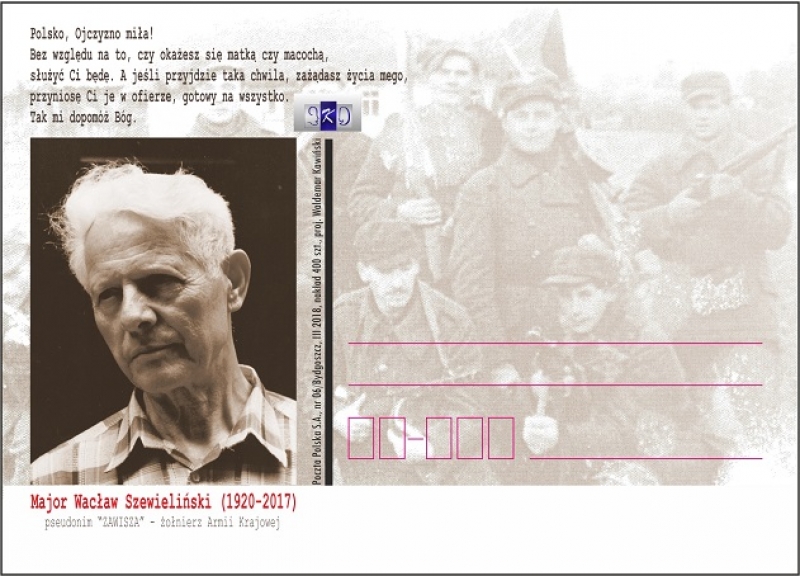 Wizerunek mjr. Szewelińskiego ,,Zawiszy” pojawi się na znaczkach pocztowych